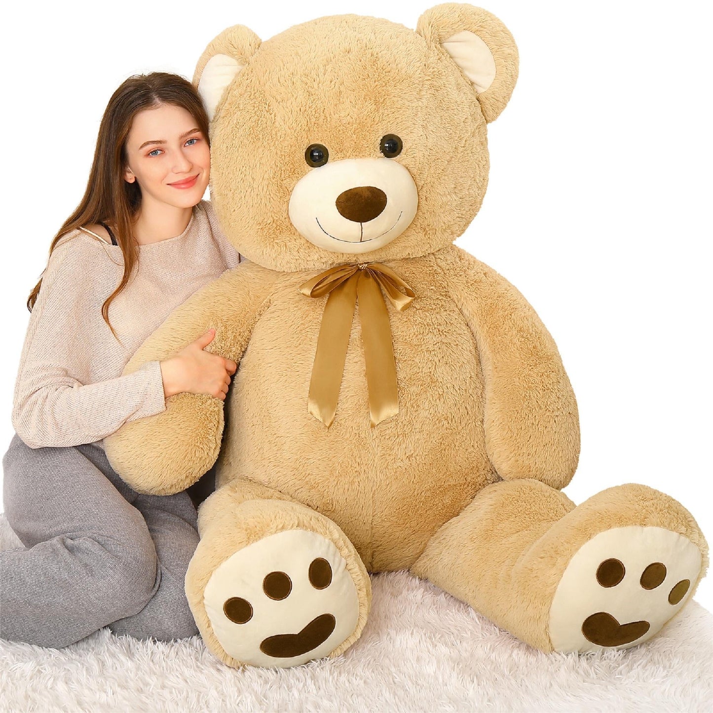 5ft Jumbo Teddy Bear Stuffed Animal Big Life Size Bear Plush Toy