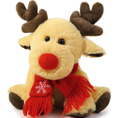 9" Christmas Elk Stuffed Animal Brown Cute Moose Plush Toy
