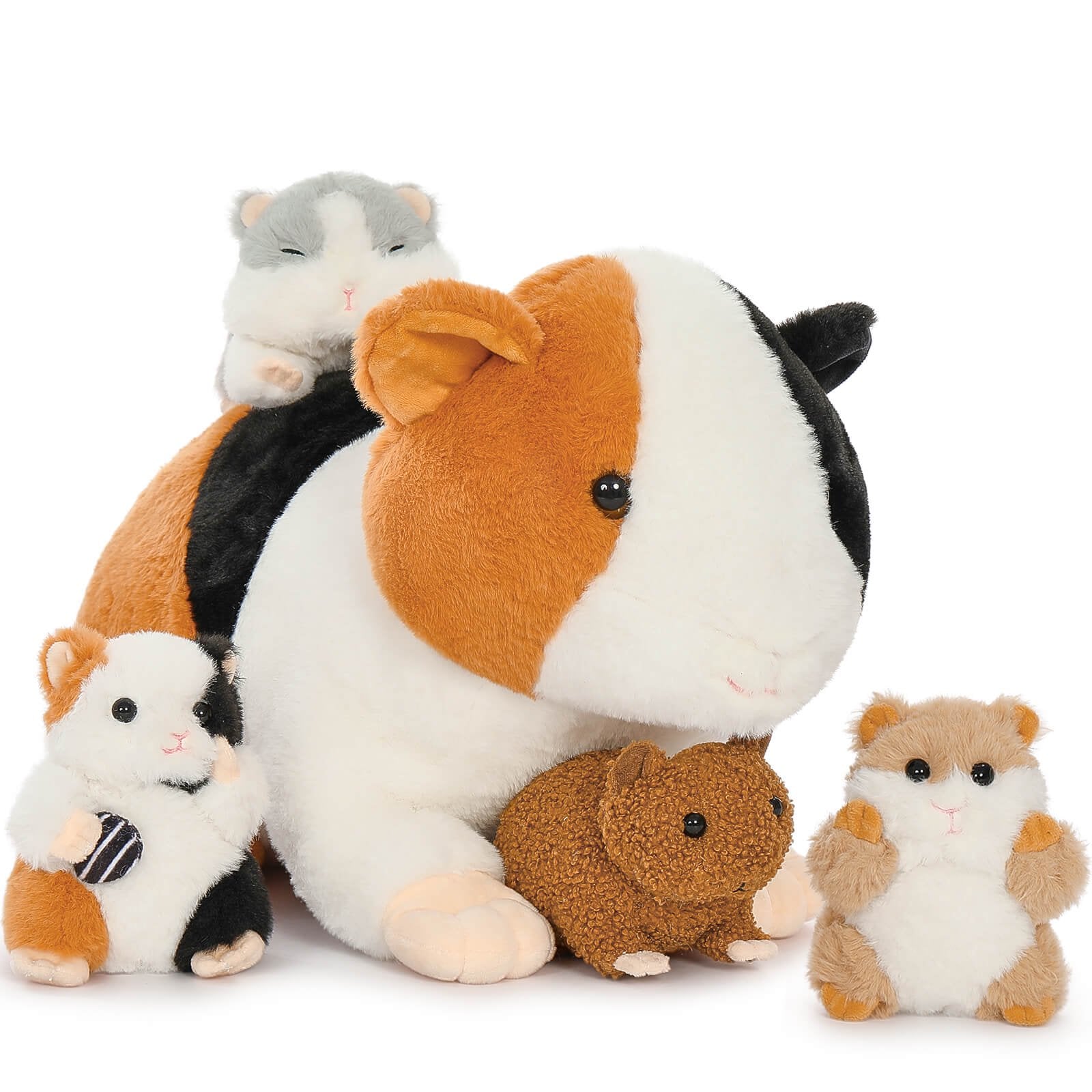 20" 5Pcs Guinea Pig Stuffed Animals with 4 Babies Inside Cavy Plush Toy