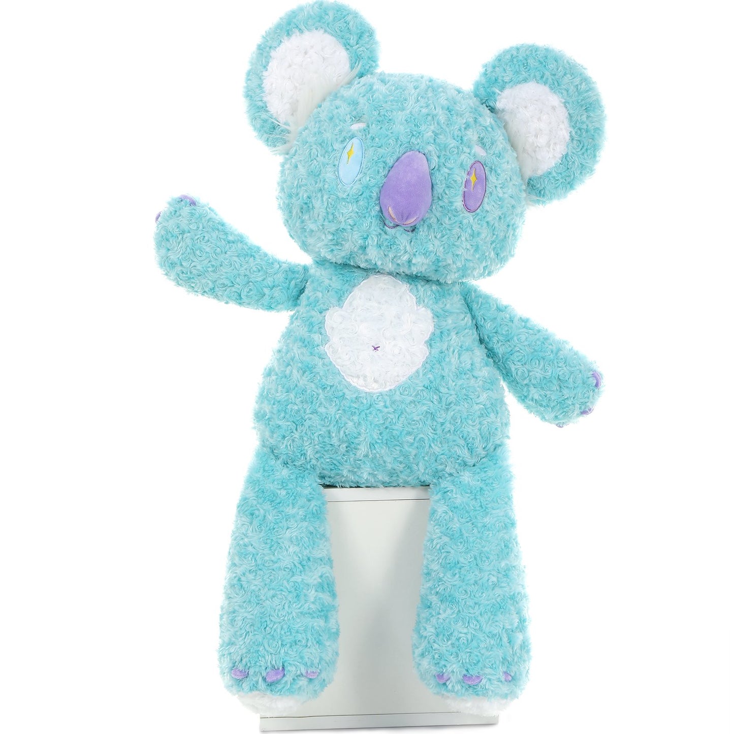 MorisMos 35.4" Giant Blue Koala Stuffed Animal,Hugging Soft Rose Curly Heteropithecus Koala Plush