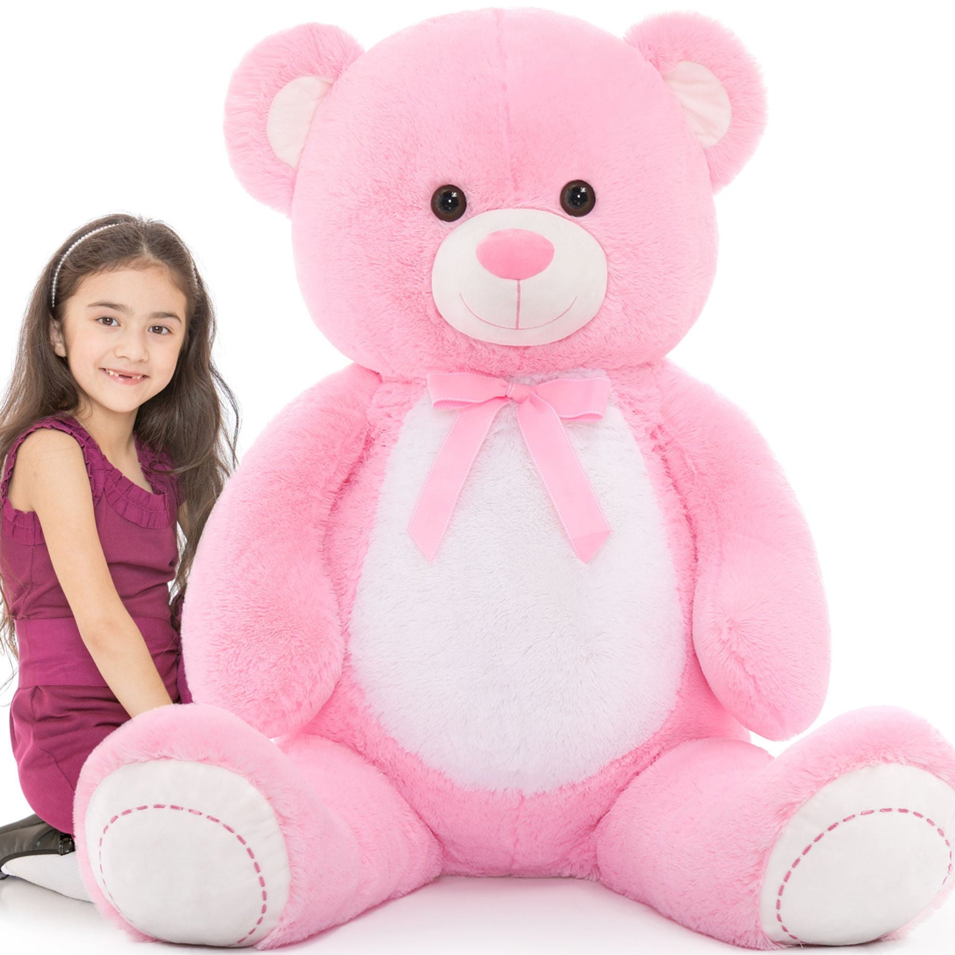 MorisMos 4.3ft Jumbo Teddy Bear Stuffed Animal Stuffed Giant Teddy Bear Plush Toy