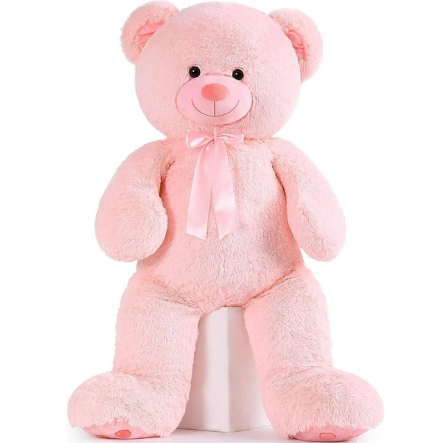 MorisMos 4ft Giant Pink Teddy Bear Stuffed Animal, Big Teddy Bear Plush