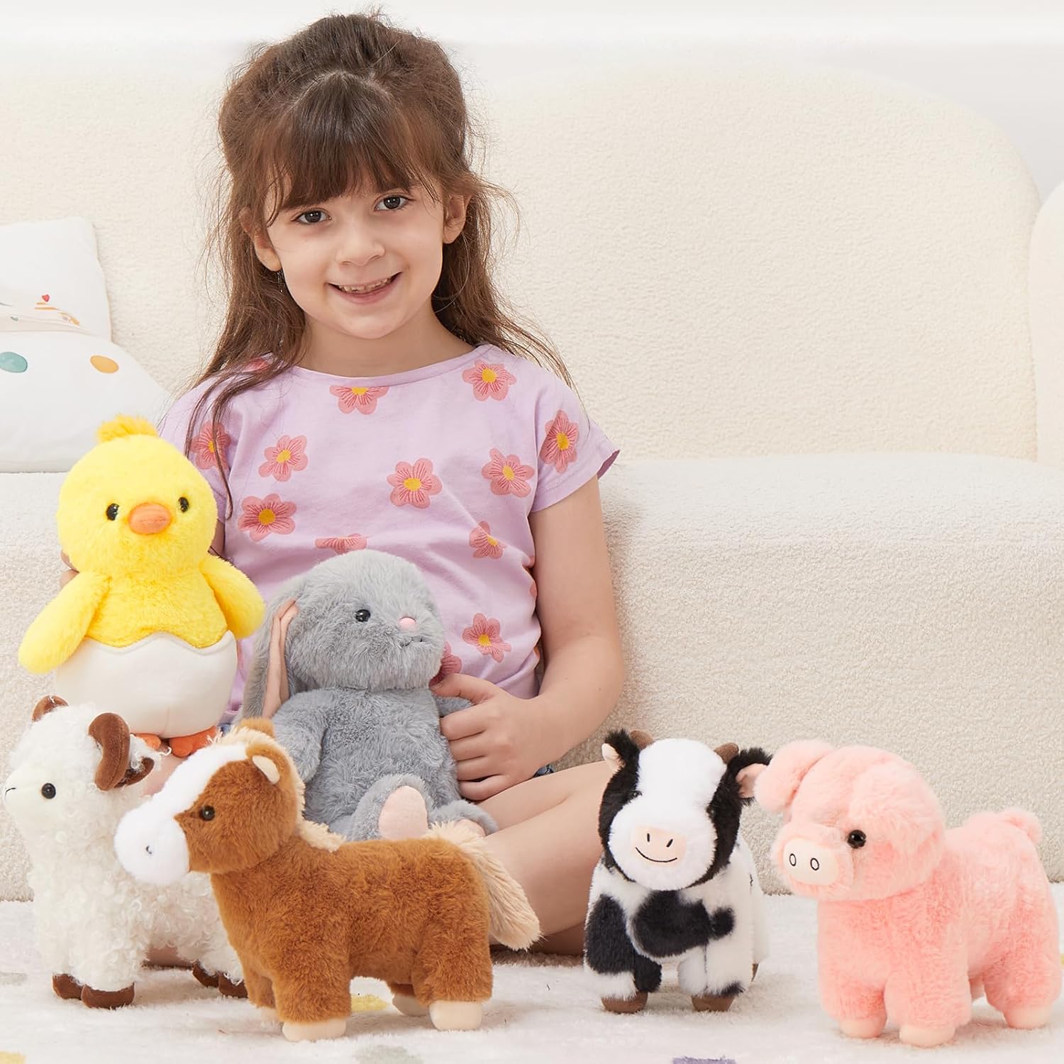 Farm Stuffed Animals Plush Toys, 7.87 Inches