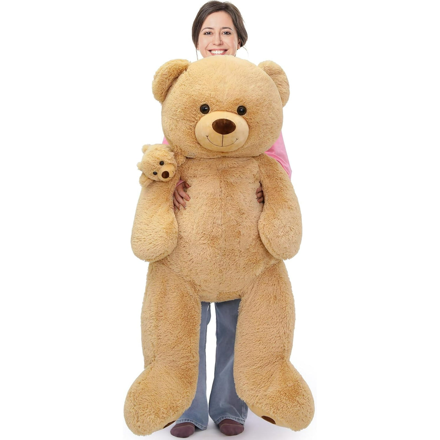 MorisMos Giant Plush Teddy Bear Stuffed Animals 4.3ft Soft Hug Big Teddy Bear, Mommy and Baby