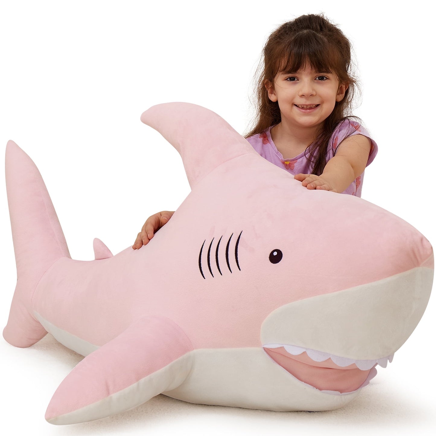 MorisMos Giant Shark Stuffed Animal 51" Soft Shark Plush Pillow
