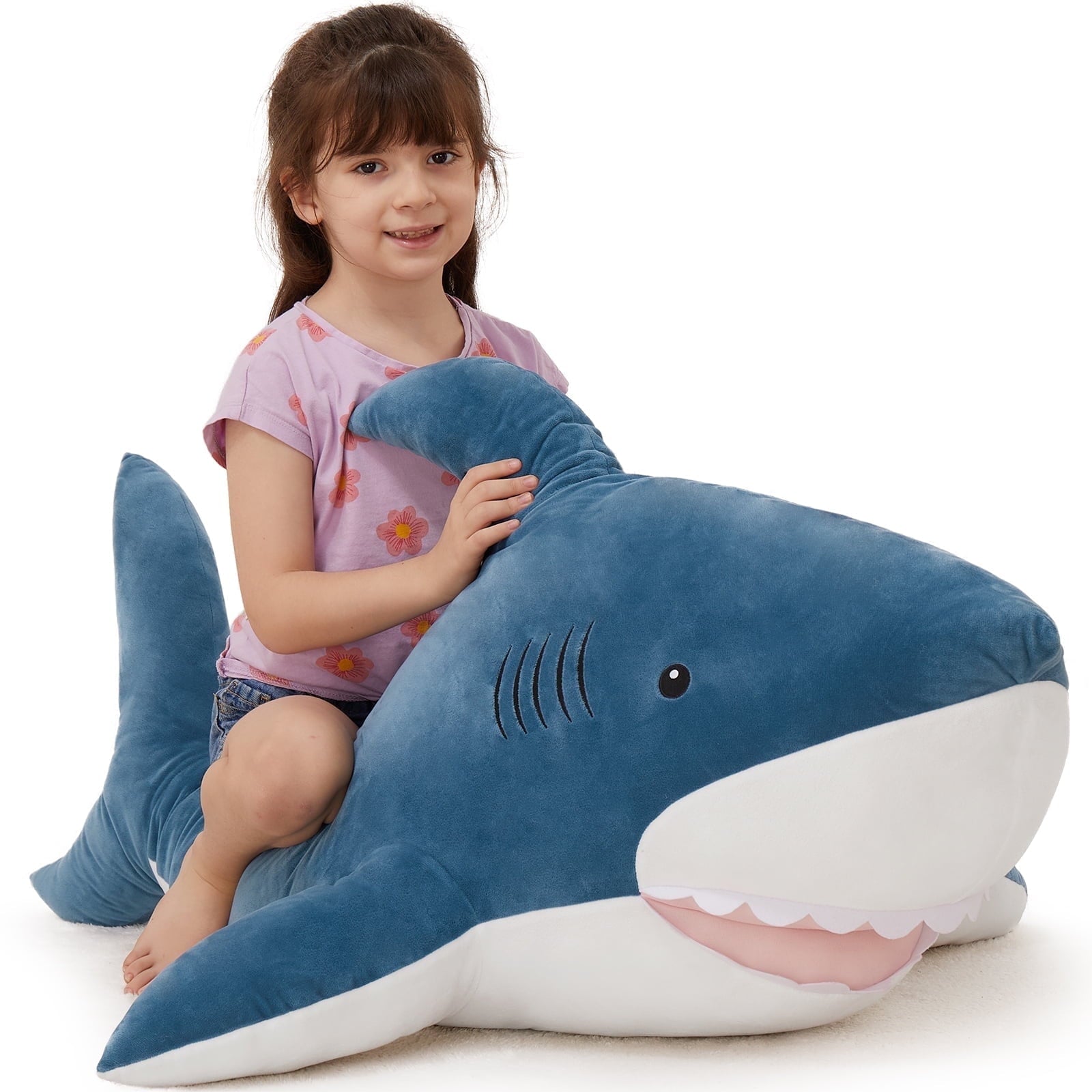 MorisMos Giant Shark Stuffed Animal 51" Soft Shark Plush Pillow