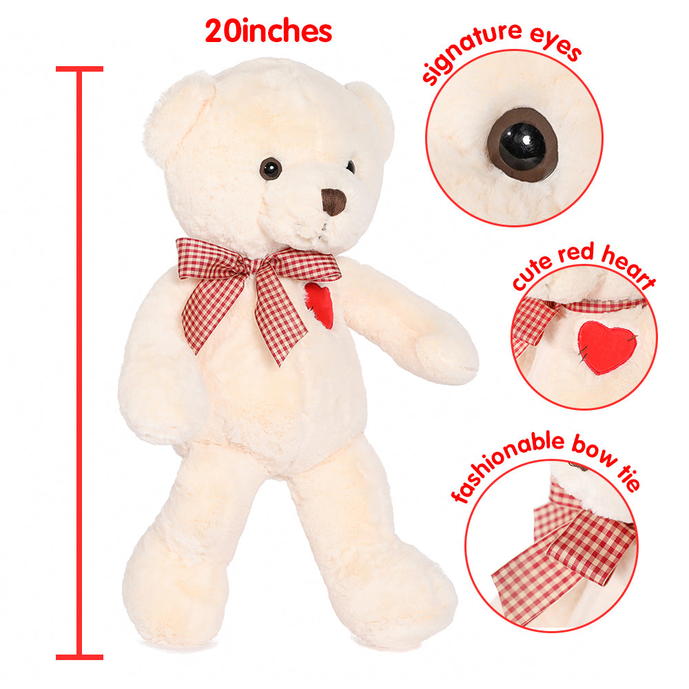 Teddy Bear Stuffed Animal Toy, Beige, 20 Inches - MorisMos Plush Toys