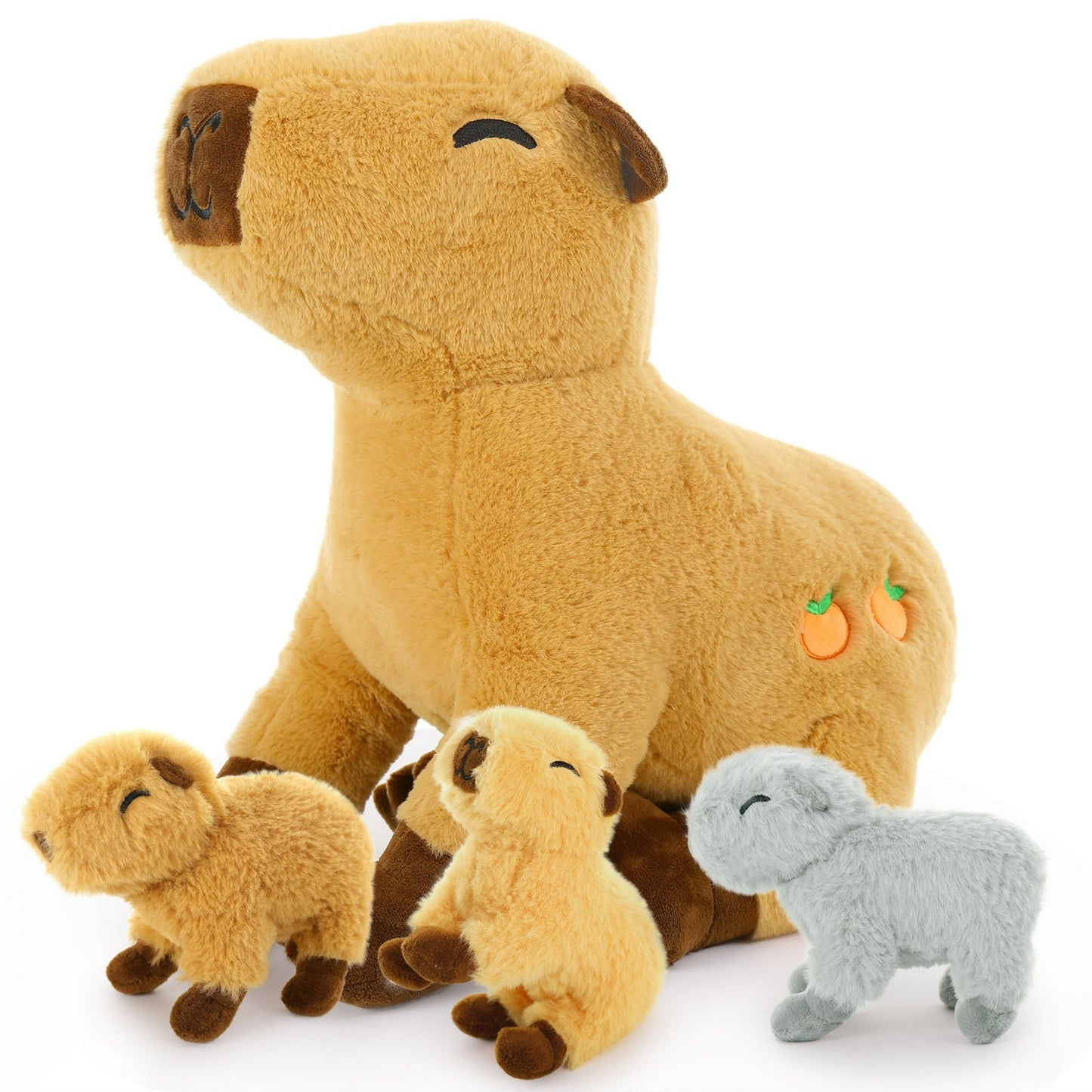 Giant Plush Capybara Stuffed Animal Set 19.6" Capybara Plush with 3 Babies Inside Plush Toy