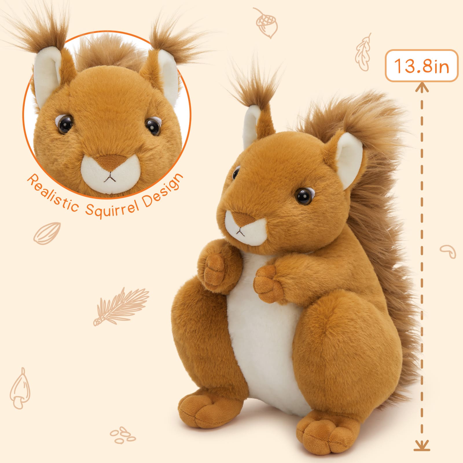 Squirrel Stuffed Animals Squirrel Plush Toys, 13.8 Inches
