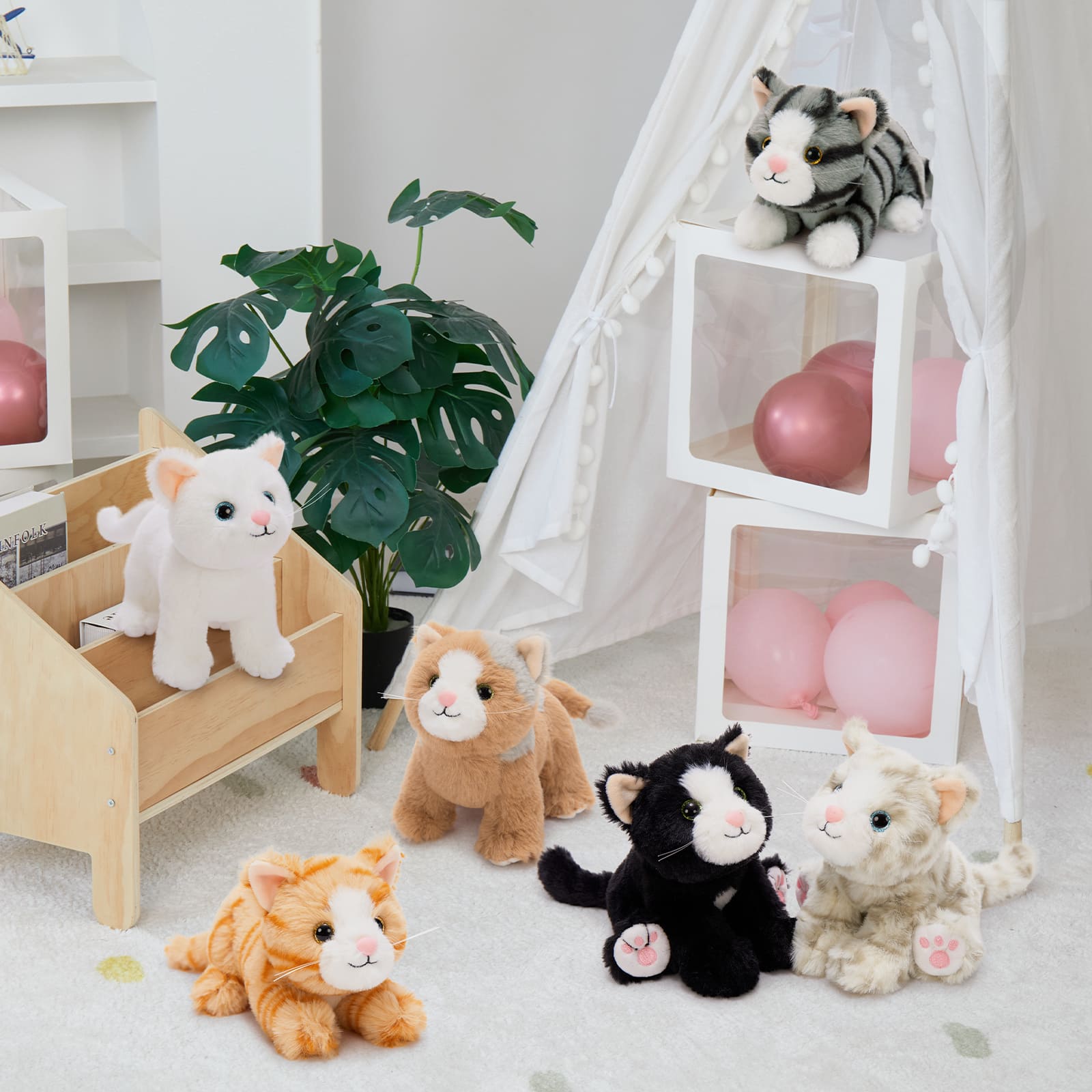 6 Pcs Kitten Stuffed Animals Cat Plush Toys, 7.1 Inches