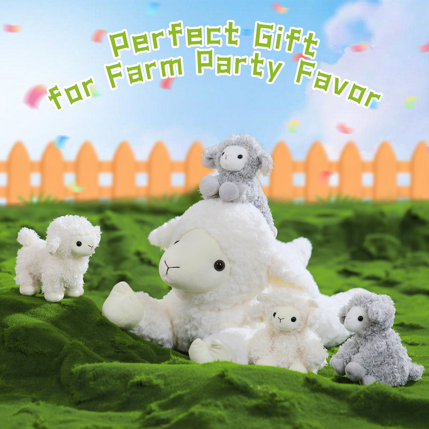 Sheep Stuffed Animals Farm Plush Toys, Beige, 20 Inches - MorisMos Stuffed Animals - Free Shipping