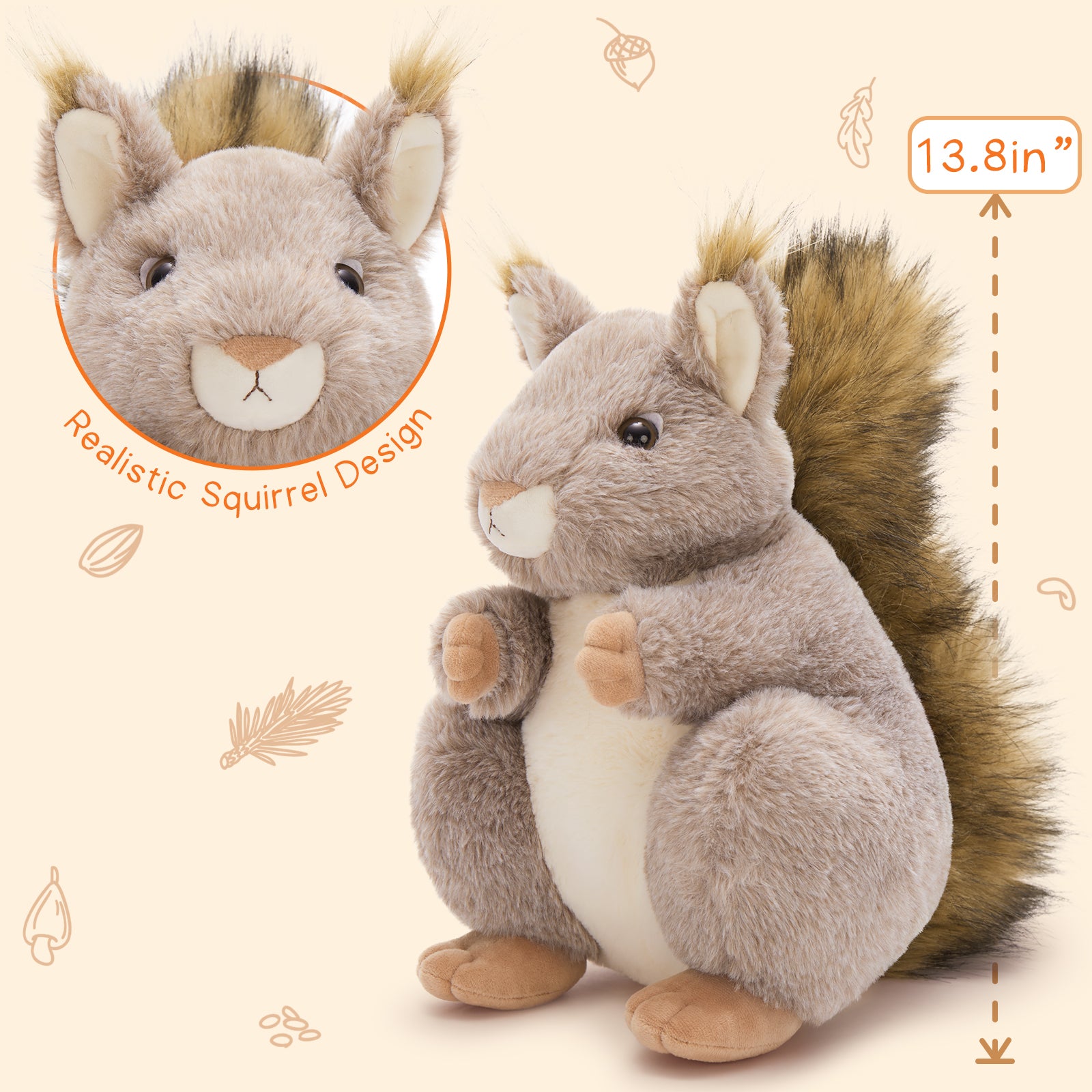 Squirrel Stuffed Animals Squirrel Plush Toys 13.8 Inches