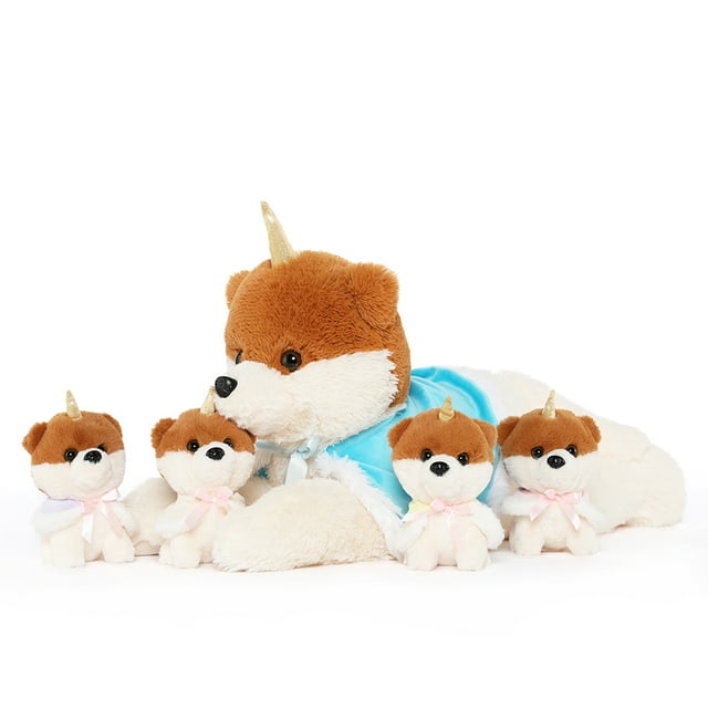 Dog Stuffed Animals 27'' Stuffed Dog with 4 Puppy Babies Plush Toy