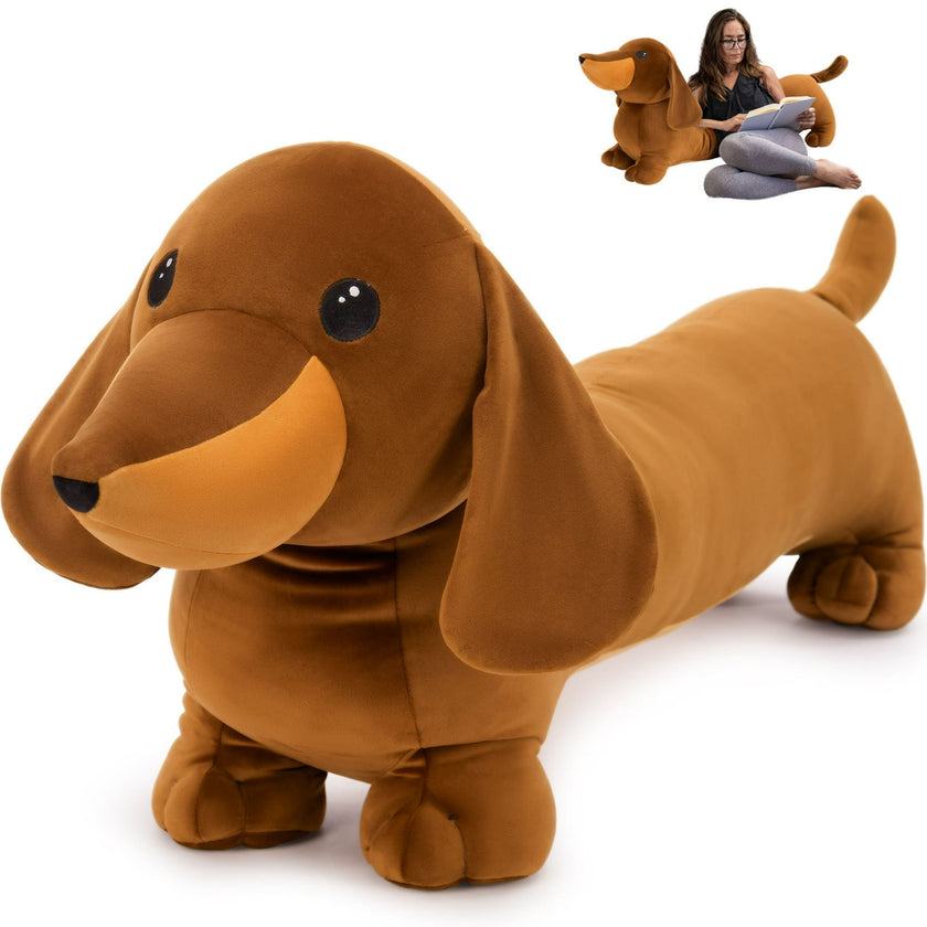 43.3" Dachshund Dog Stuffed Animal Giant Dog Body Pillow Plush Toy