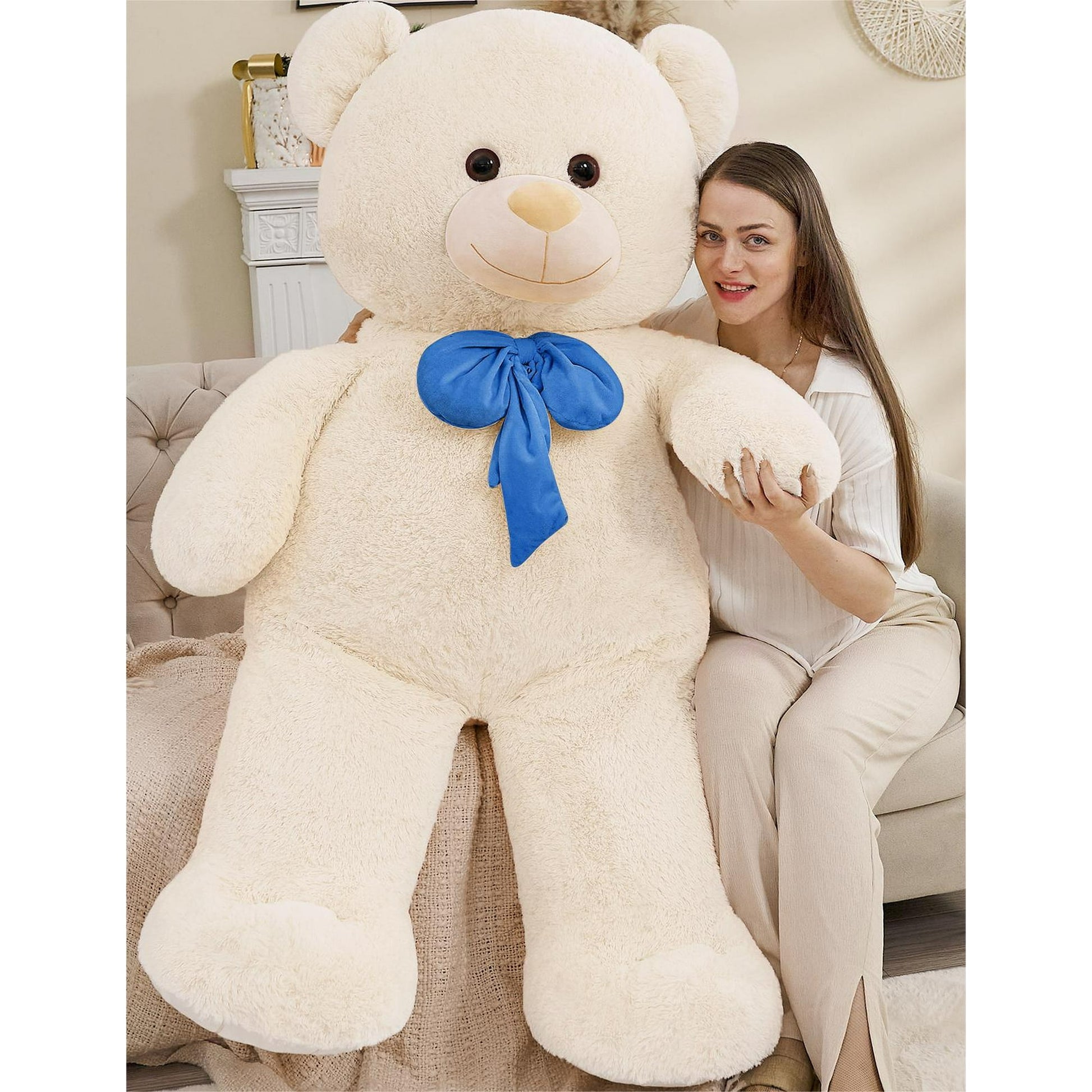 5 feet Giant Teddy Bear Stuffed Animal Teddy Bear with Bow Plush Toy