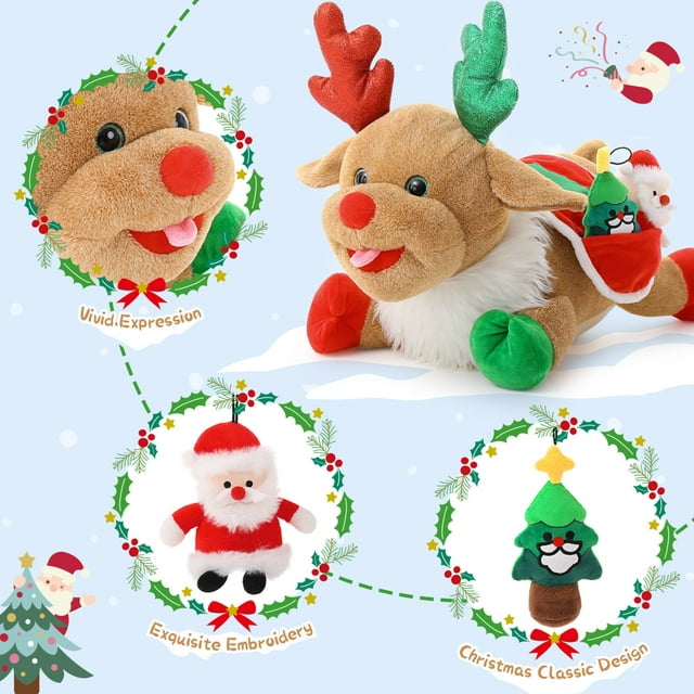 15.7” Christmas Reindeer Stuffed Animal Plush Toy