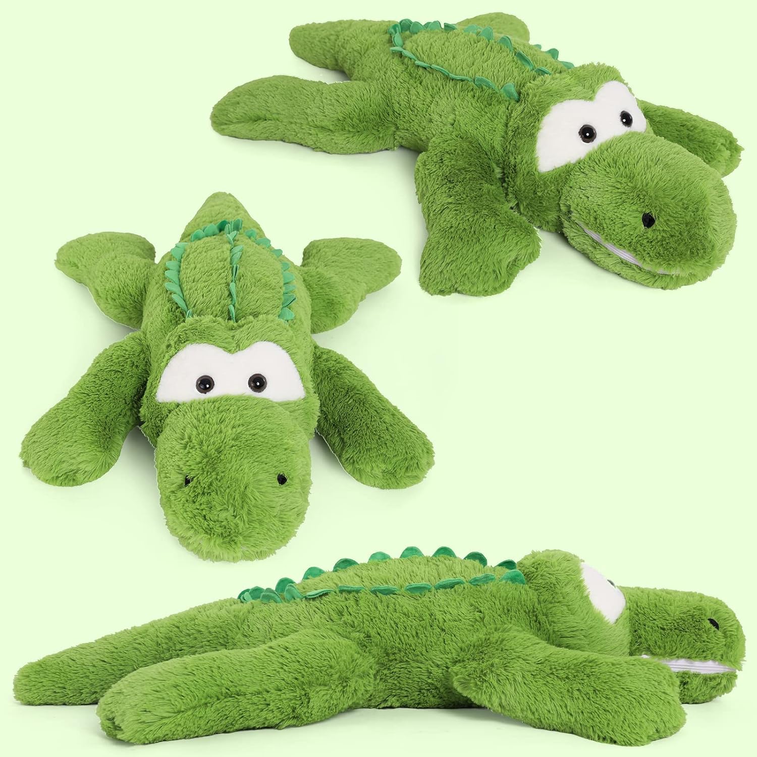 Ensemble de jouets en peluche alligator, vert, 36 pouces