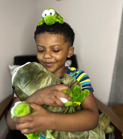 Alligator Stuffed Animal with 3 Baby Crocodiles, Green, 24 Inches - MorisMos Plush Toys