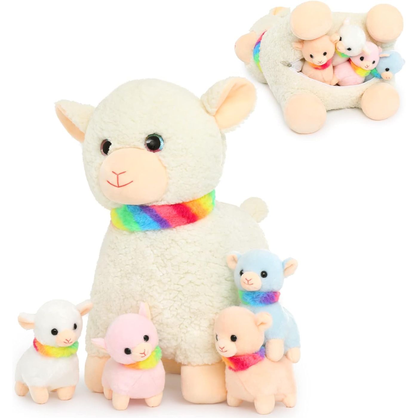 Ensemble de jouets en peluche alpaga, beige, 14,5 pouces