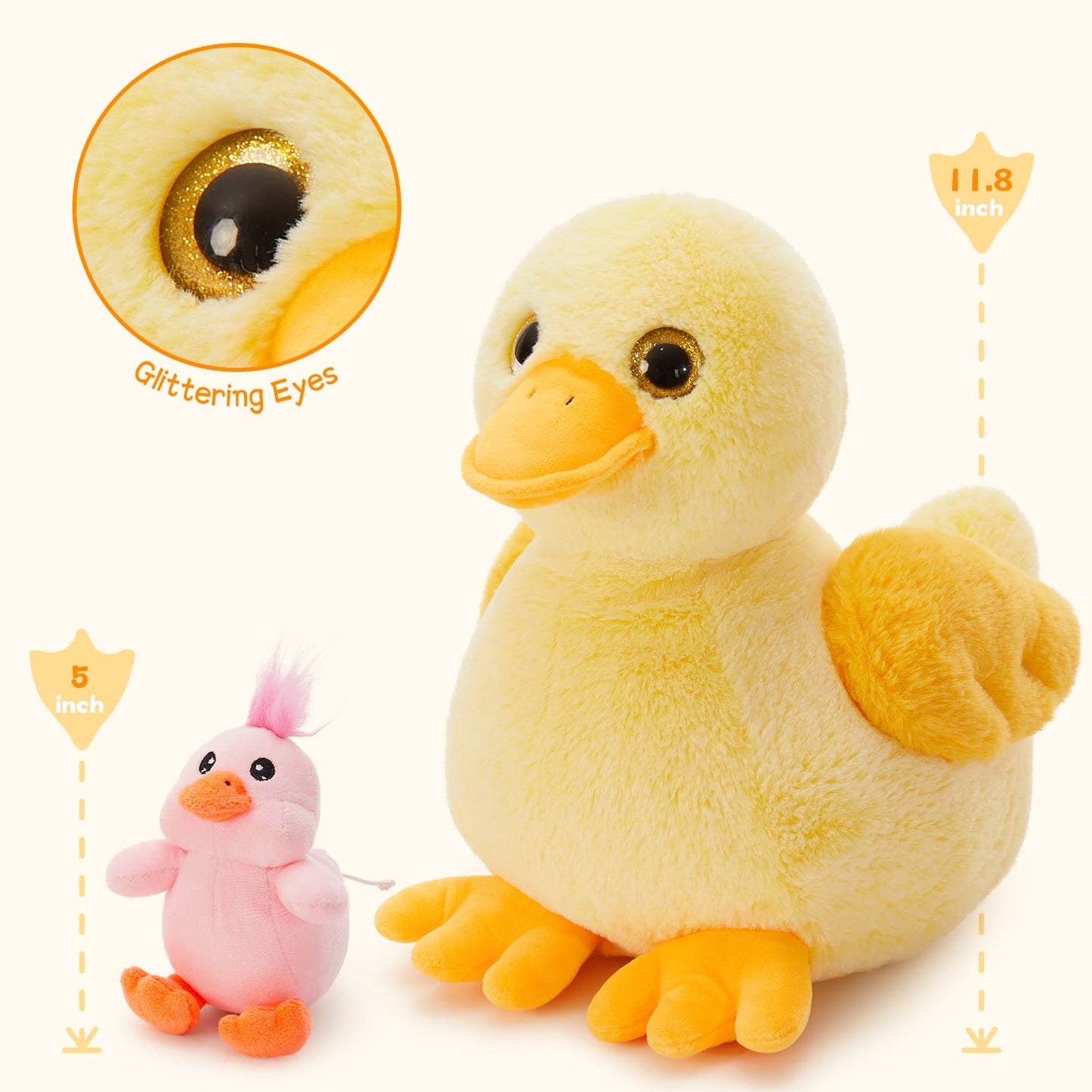 Duck Stuffed Animals Duckling Plush Toys, Yellow, 11.8 Inches - Free Shipping Worldwide