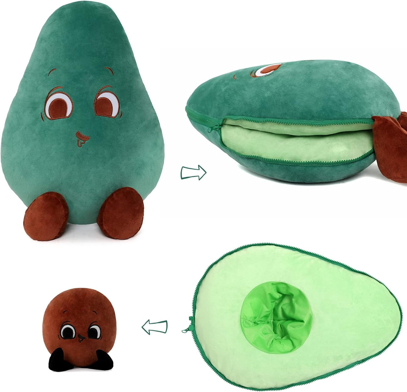Avocado Stuffed Toy, Dark Green, 20 Inches