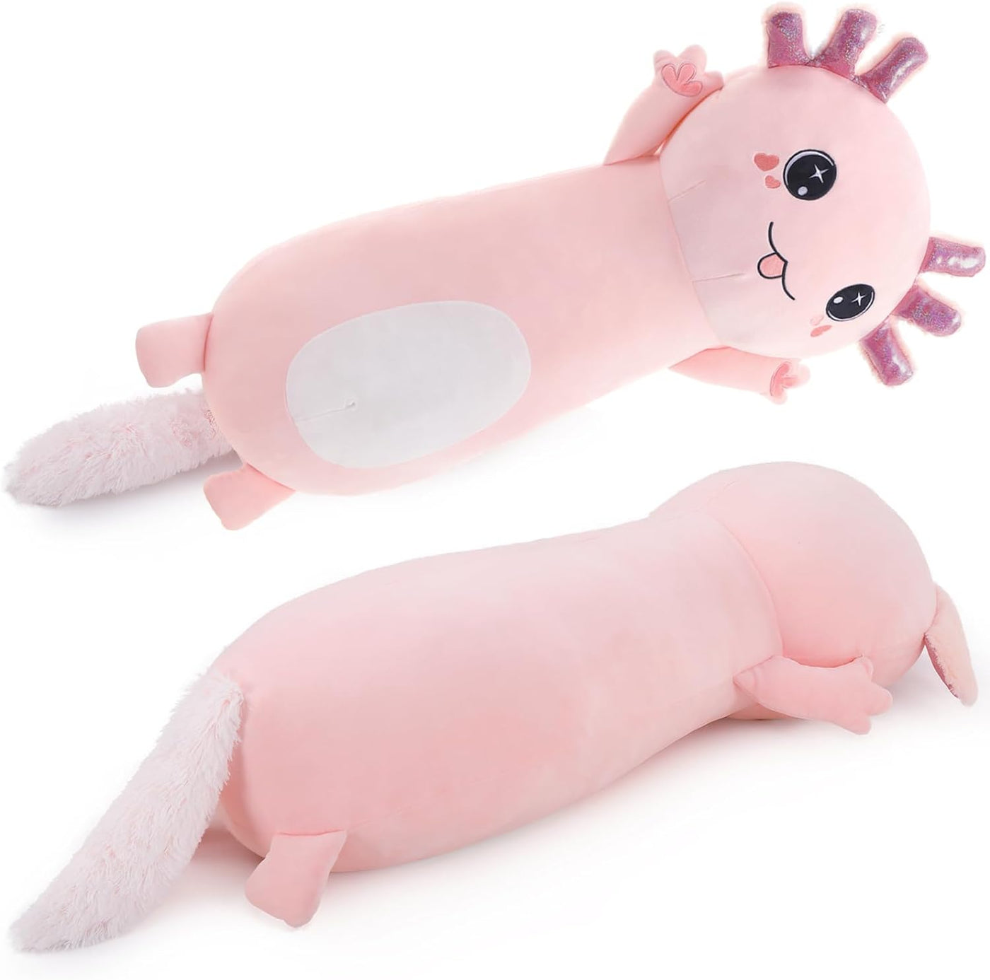 Axolotl Long Throw Pillow, Pink, 35.4 Inches