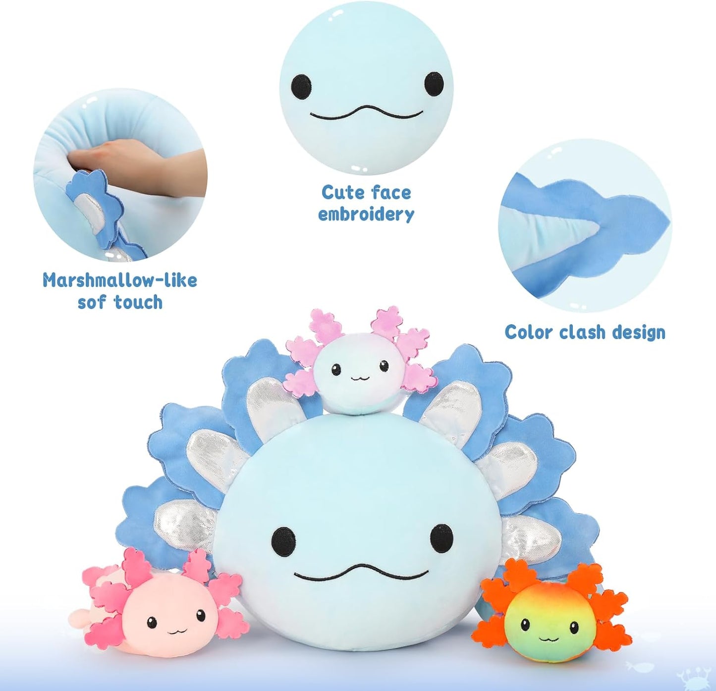 Axolotl Plush Toys, Blue, 23.5 Inches - MorisMos Stuffed Animals