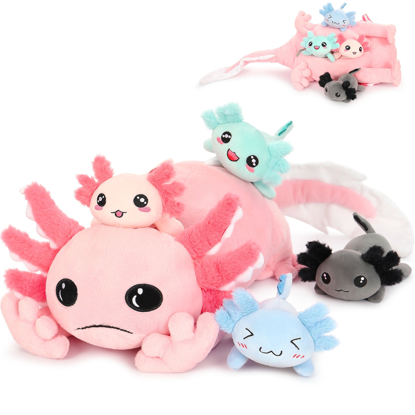 Axolotl Stuffed Animals Salamander Plush Toys, Pink, 31 Inches
