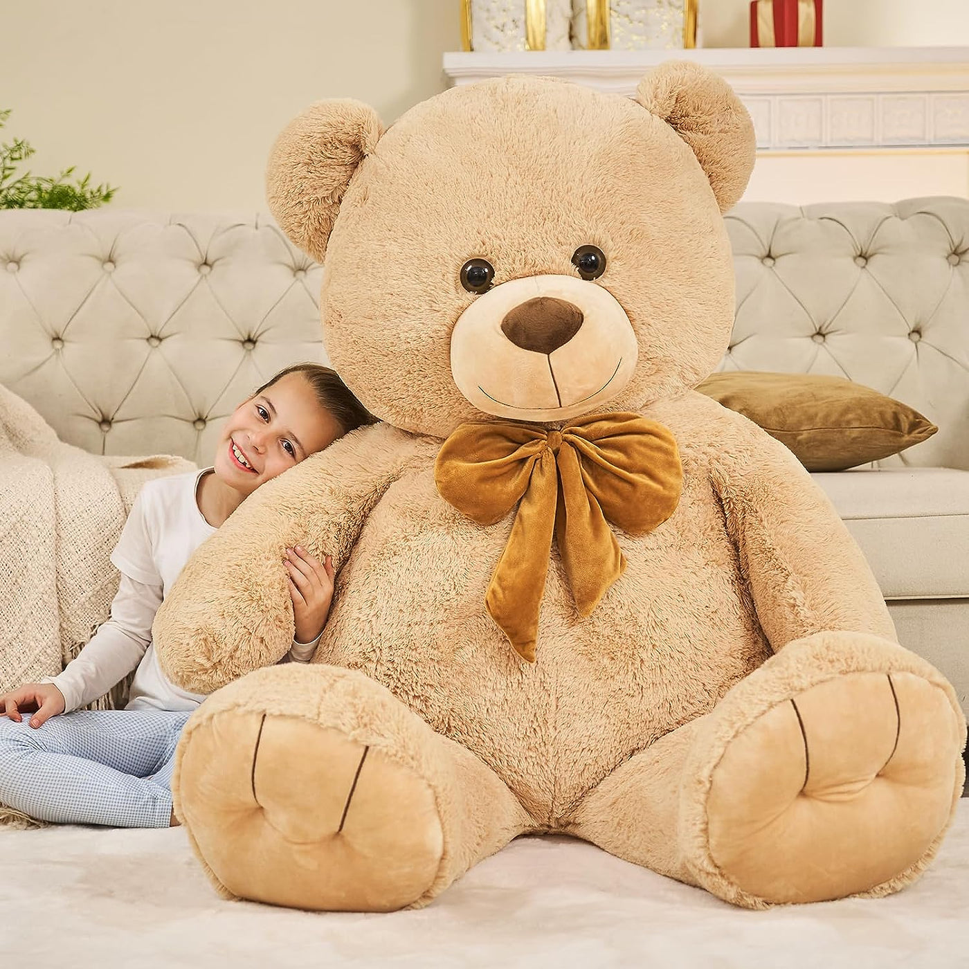 Giant Teddy Bear Plush Toy, Brown, 47/59 Inches