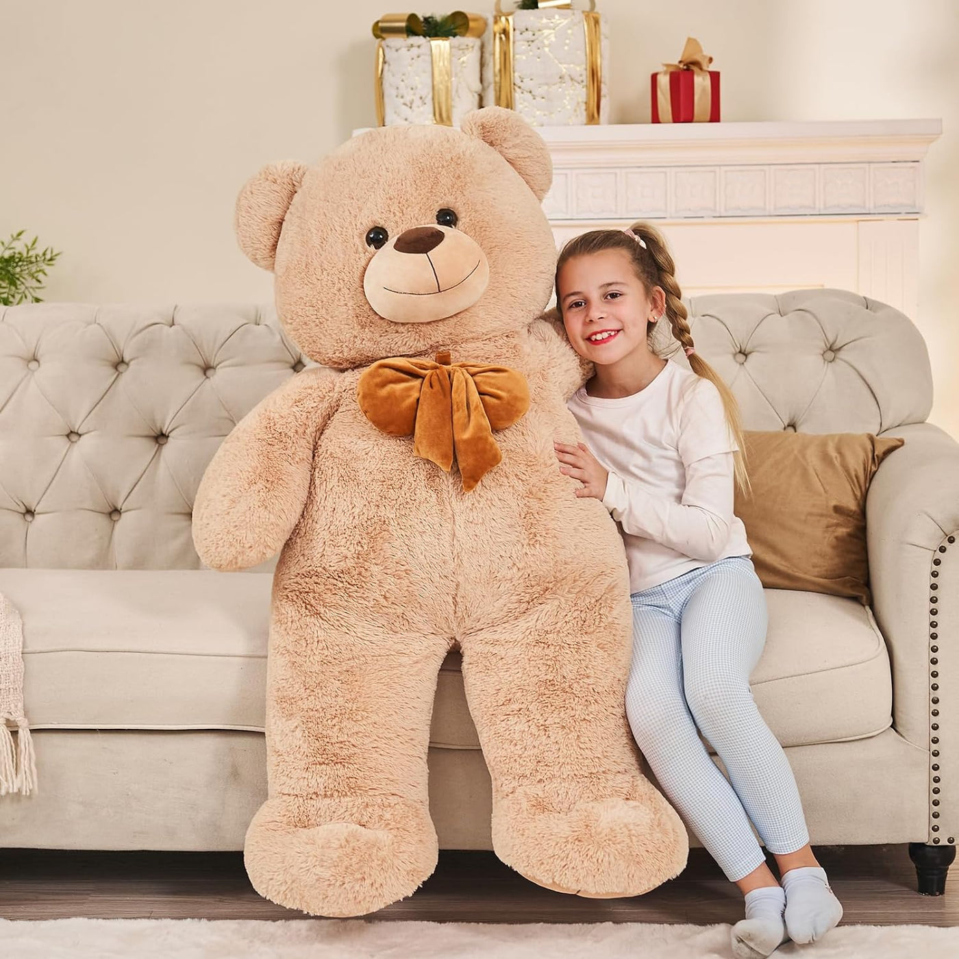 Giant Teddy Bear Plush Toy, Brown, 47/59 Inches