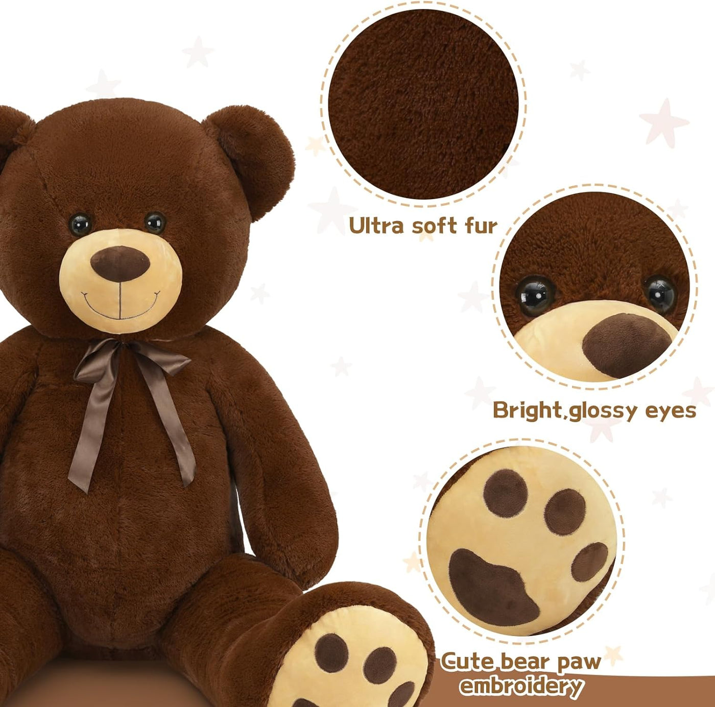 Giant Teddy Bear Stuffed Toy, Multicolor, 59 Inches