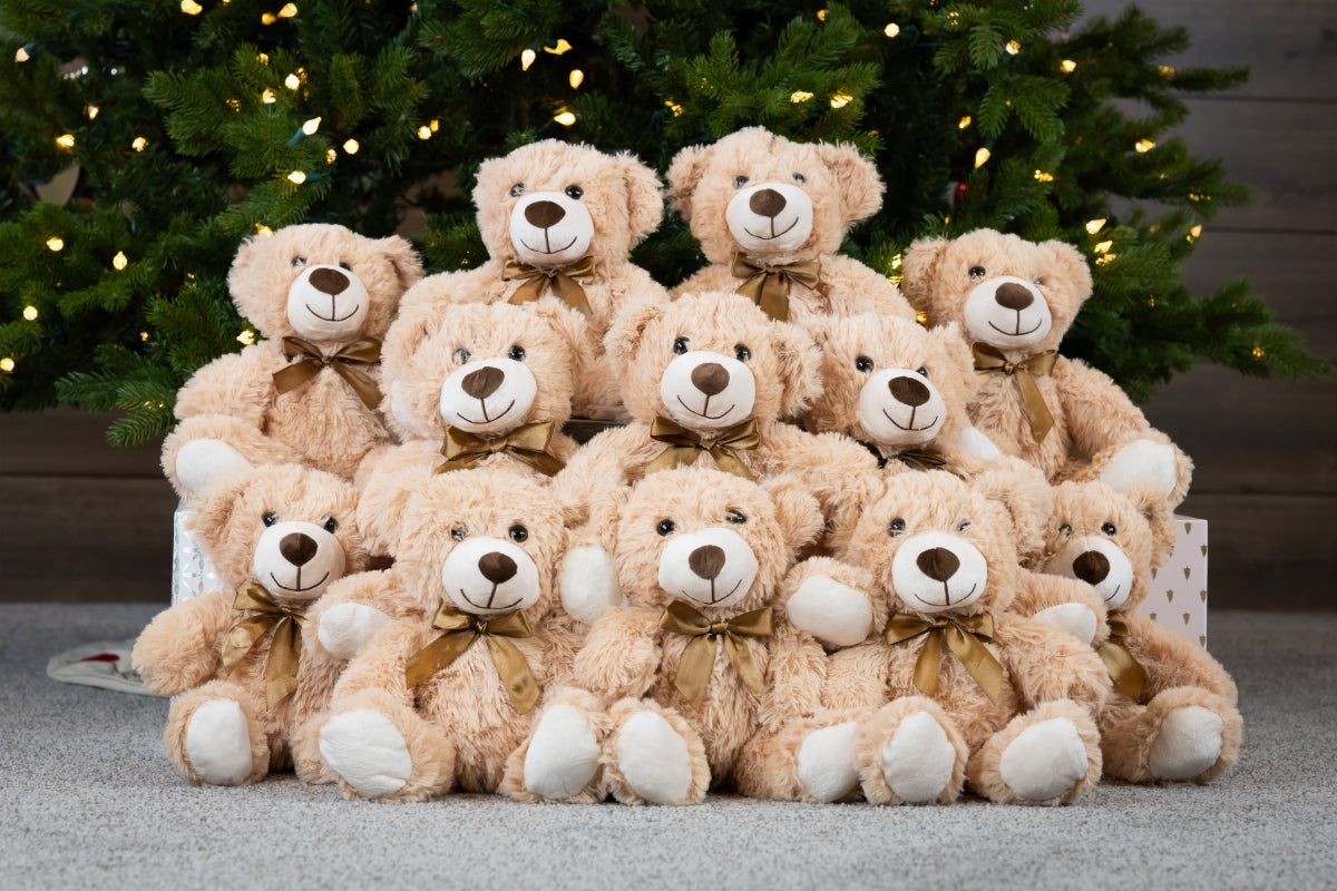 12 Pack Teddy Bear Plush Toys, Light Brown, 13.8 Inches - MorisMos Stuffed Animals