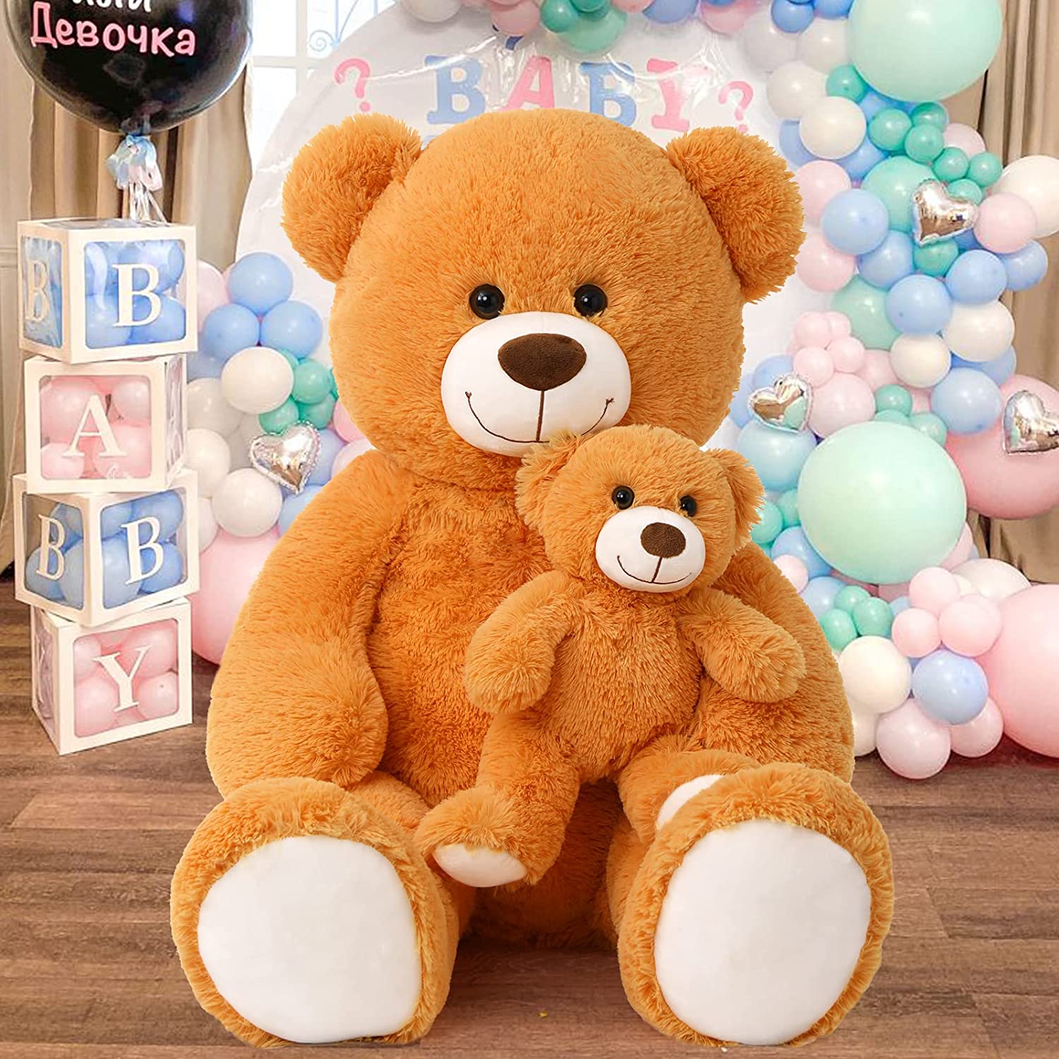 Giant Mommy Bear and Baby Stuffed Animal Toy, 39 Inches