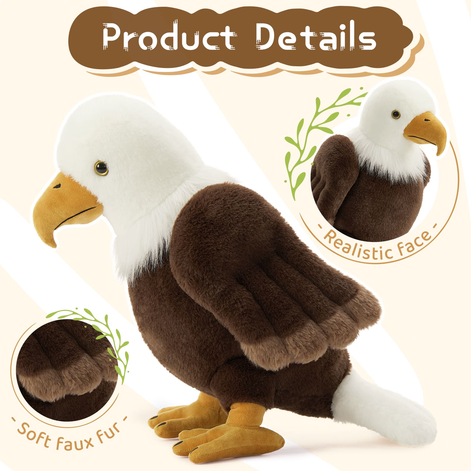 Bald Eagle Stuffed Animals Eagle Plush Toys, 18 Inches