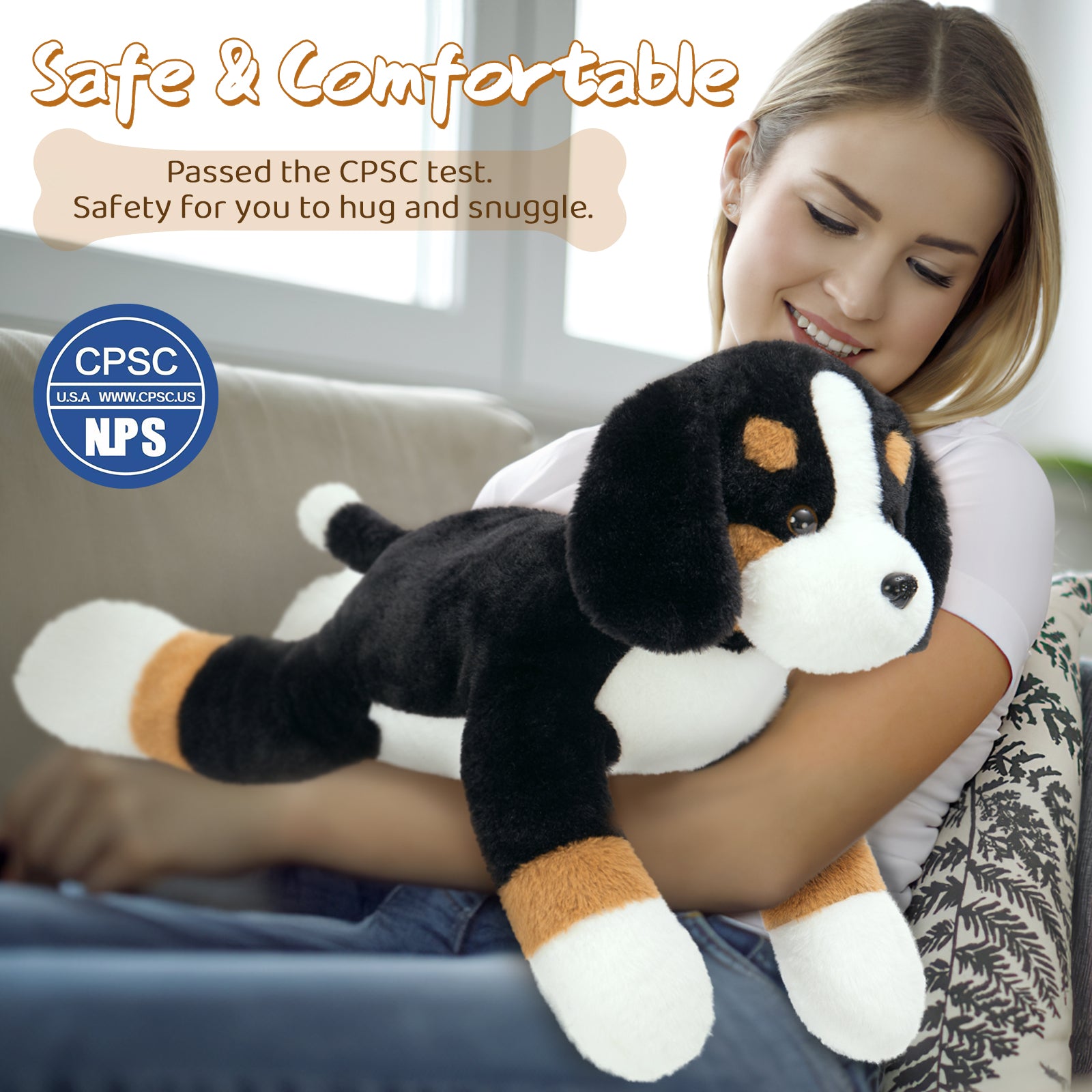 Bernese Stuffed Animals Dog Plush Toy, 25 Inches