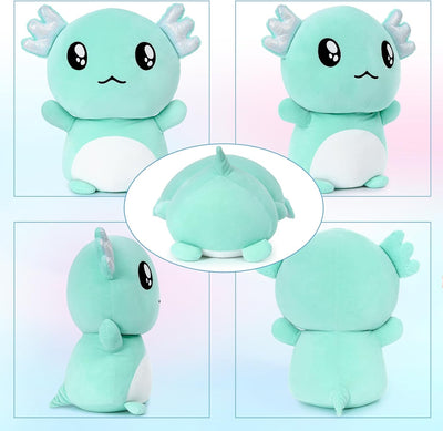 Big Eyes Axolotl Stuffed Toy, Mint Green, 20 Inches