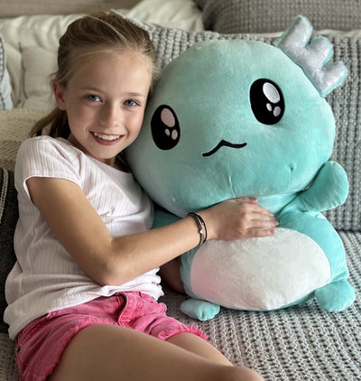 Big Eyes Axolotl Stuffed Toy, Mint Green, 20 Inches
