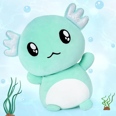 Big Eyes Axolotl Stuffed Toy, Mint Green, 20 Inches