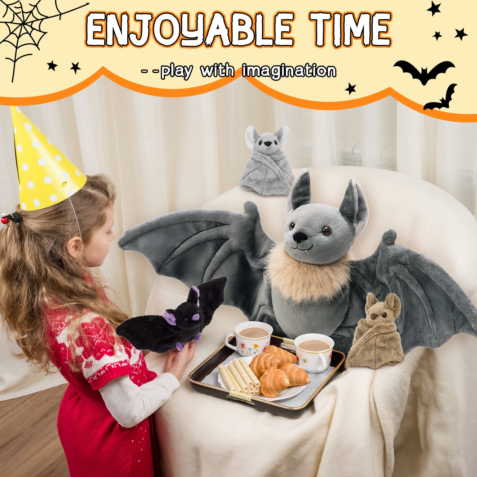 Lifelike Bat Stuffed Animals Halloween Plush Toys, 31.5 Inches