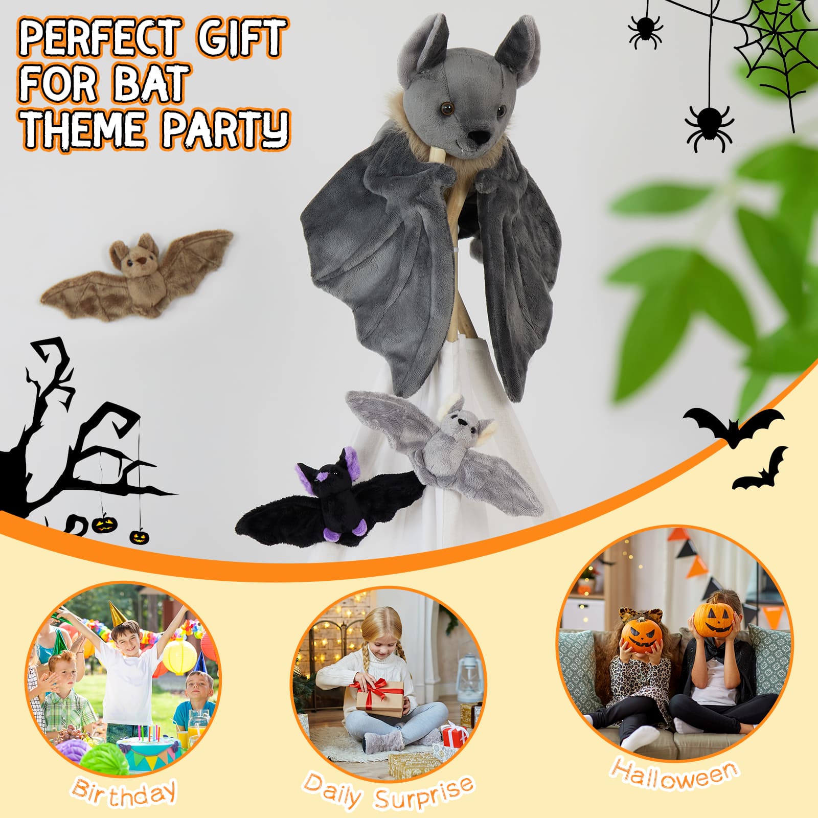 Lifelike Bat Stuffed Animals Halloween Plush Toys, 31.5 Inches