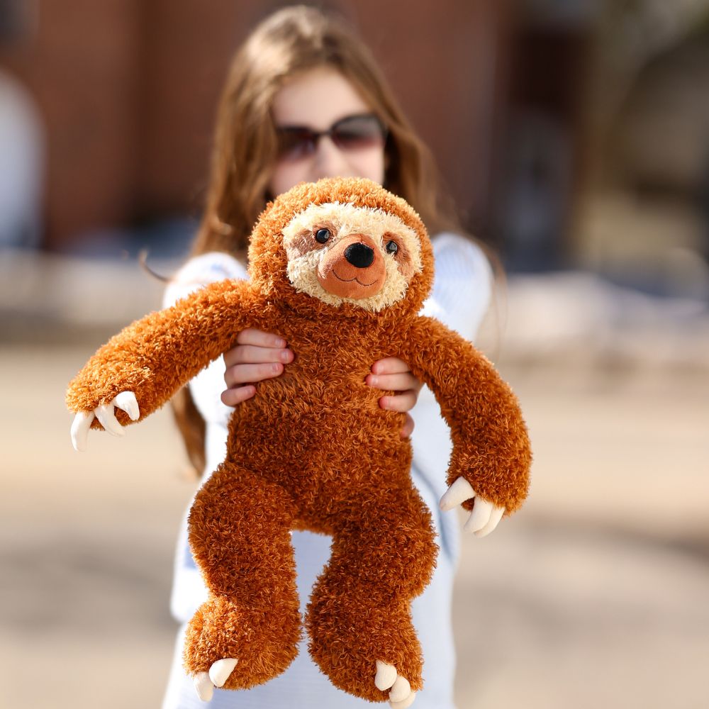 Lifelike Sloth Stuffed Animals, Dark Brown, 18 Inches