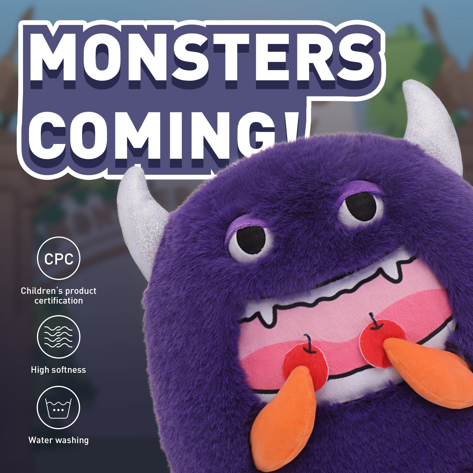 Big Mouth Monster Plush Toy, Purple, 13.77 Inches