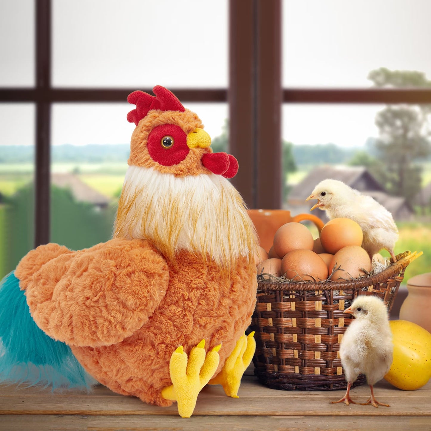 Rooster Stuffed Animals Chicken Plush Toy, 18 Inches - MorisMos Farm Stuffed Animals - Free Shipping
