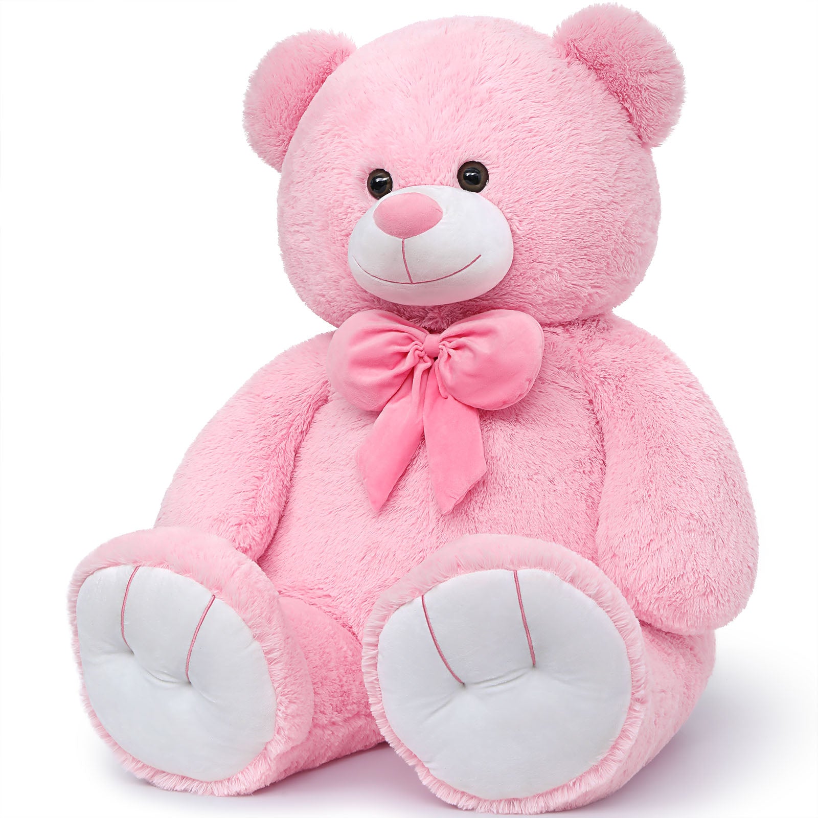 Big Teddy Bear Plush Toy, Beige/Pink/Brown/Blue, 47/59 Inches