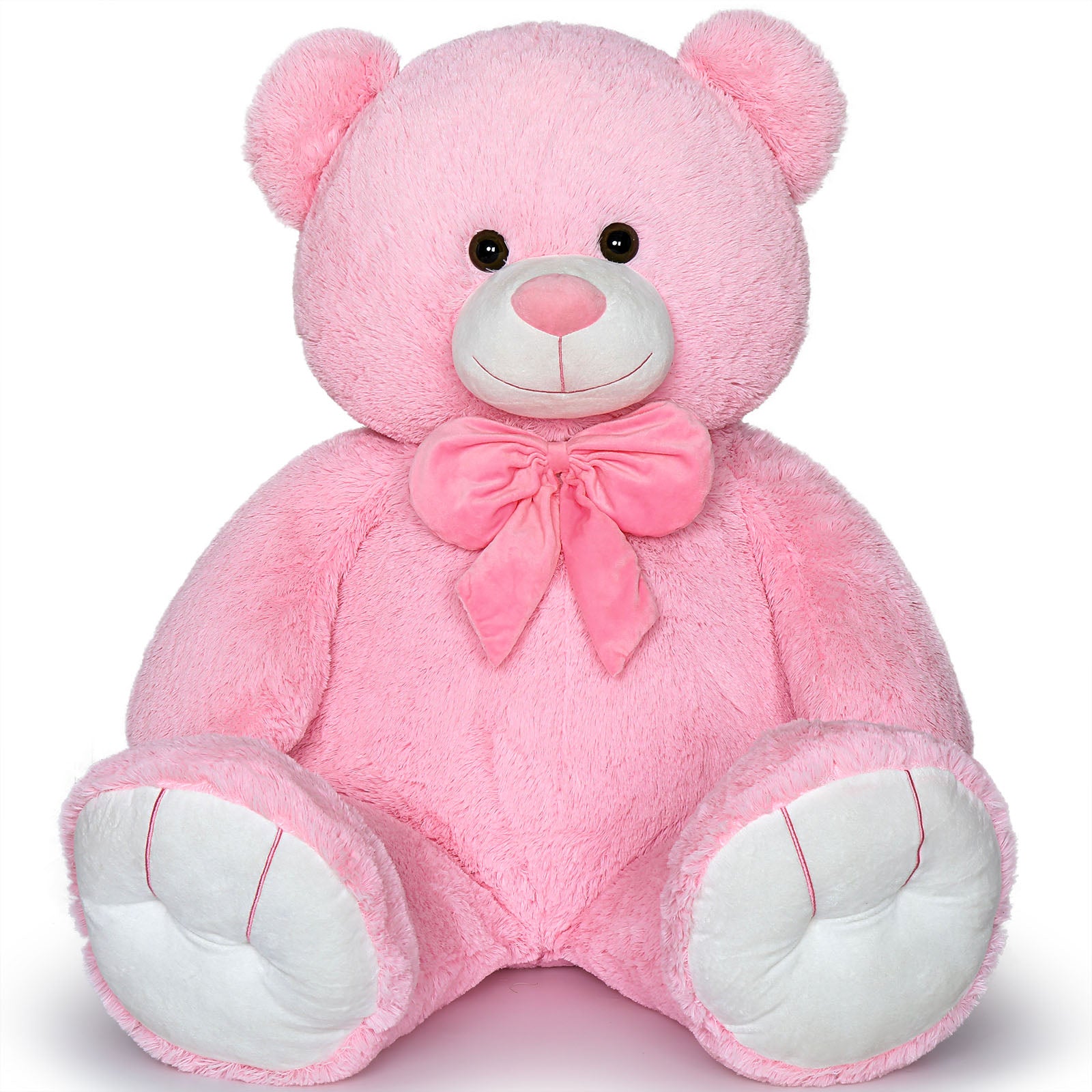 Big Teddy Bear Plush Toy, Beige/Pink/Brown/Blue, 47/59 Inches