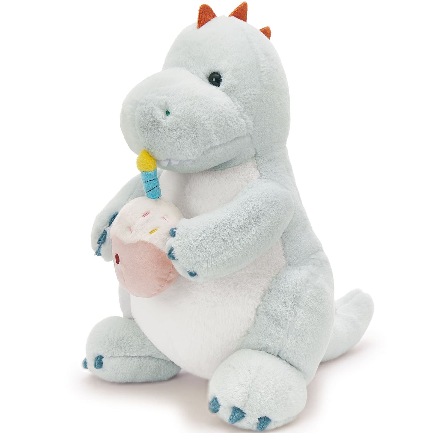 Birthday Dinosaur Stuffed Animals - Cute Light Blue Stuffed Dinosaur - Happy Birthday Plush Toys - Birthday Gift Ideas for Friends - Cute Cartoon Plush Dinosaur - Birthday Party Decorations - Birthday Gift Inspirations for Girls Boys