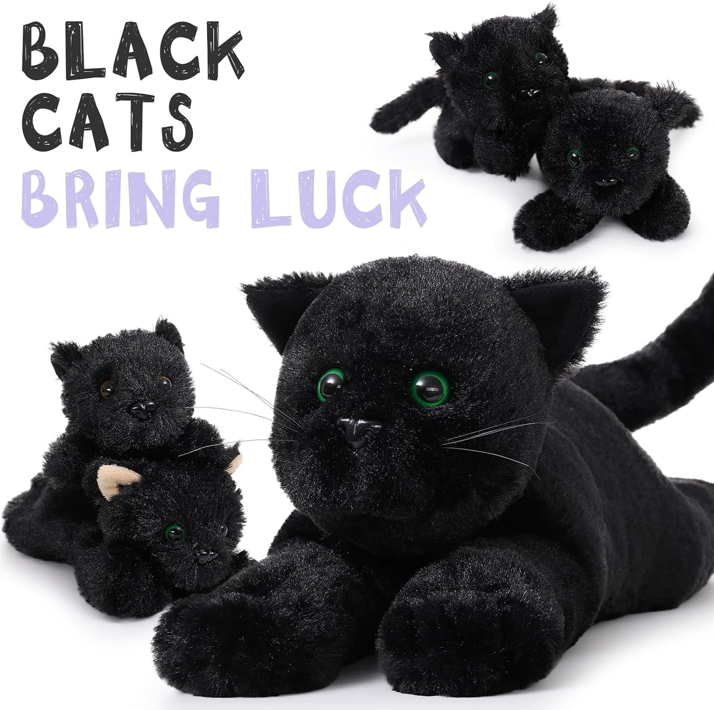 Black Cat Plush Toy Set, 20.4 Inches - MorisMos Stuffed Animals