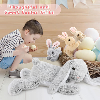 Bunny Stuffed Animal Toy Set, Grey, 24 Inches - MorisMos Stuffed Animals