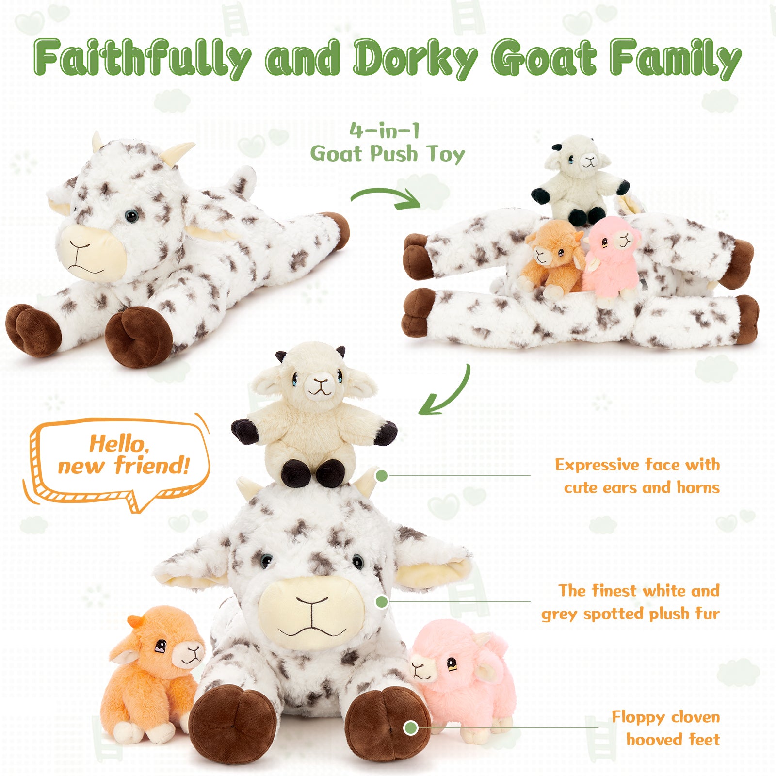 Lamb Stuffed Animals Farm Sheep Plush Toys, 22 Inches