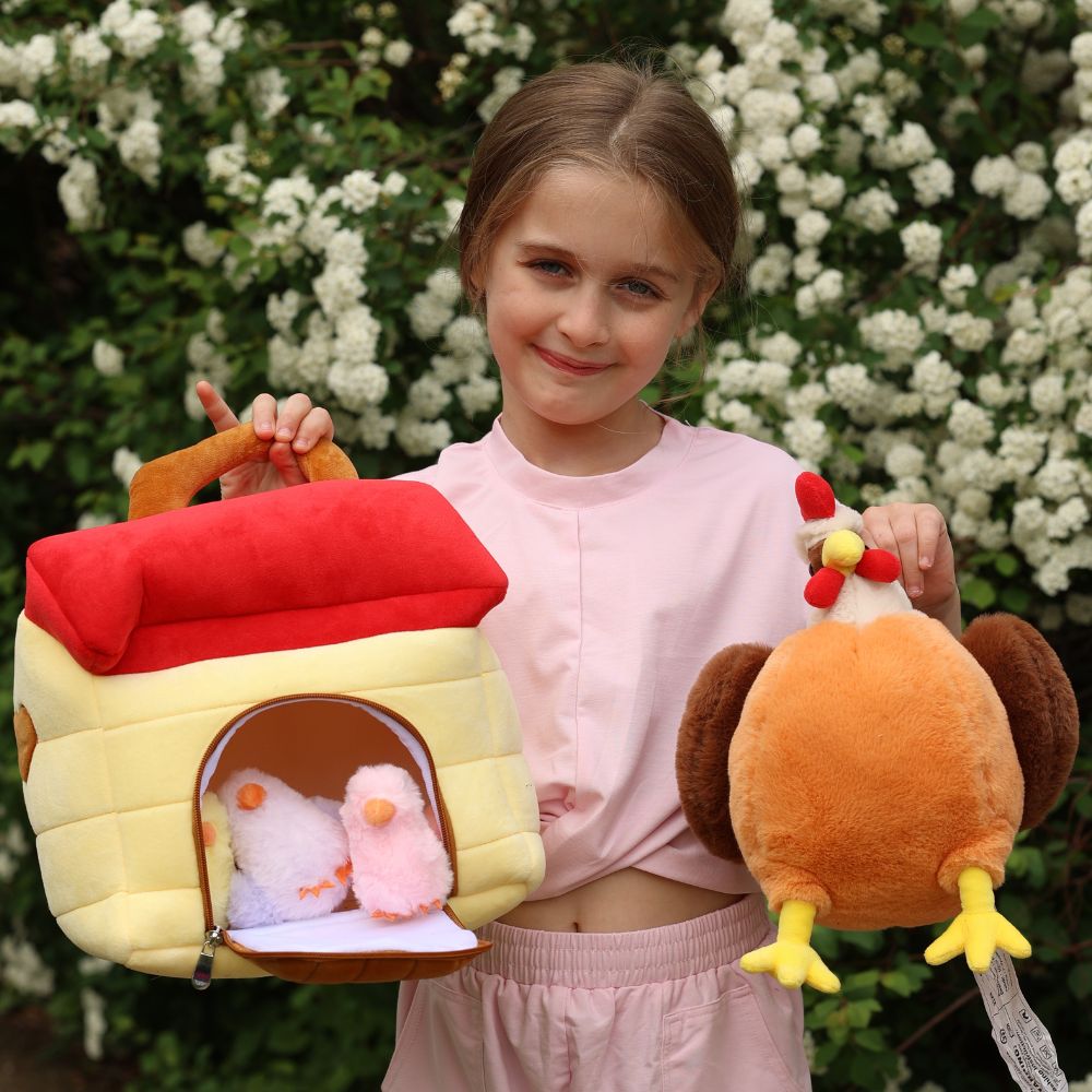 6 Pcs Chicken Family Stuffed Animals, 13.5 Inches